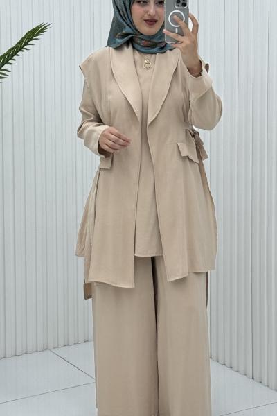 İlge 3 lü Takım Krem