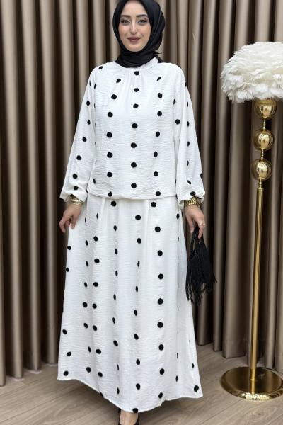 Mila Etek Takım Beyaz