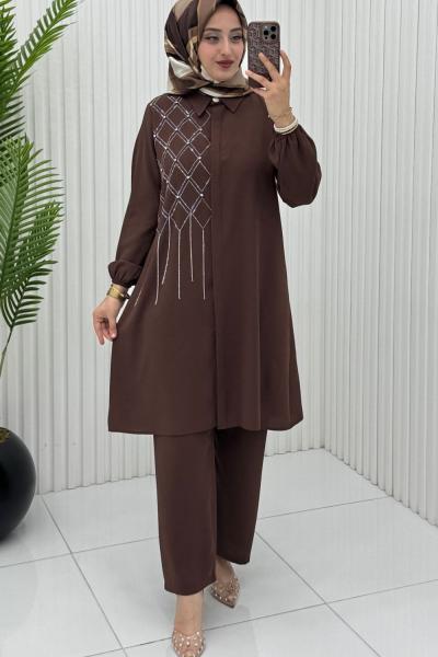 Nazan Takım Kahverengi