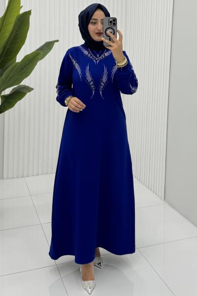 Pırıl Elbise Saks Mavisi