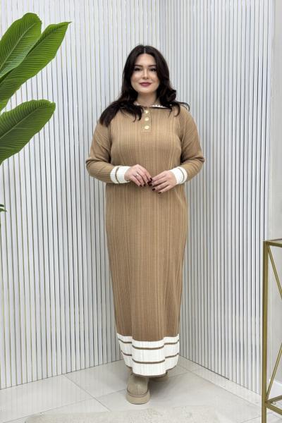 Afife Triko Elbise Vizon