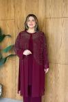 Ajda Büyük Beden Takım Bordo