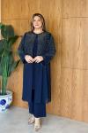 Ajda Büyük Beden Takım Lacivert