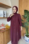 Alara Tunik Takım Bordo