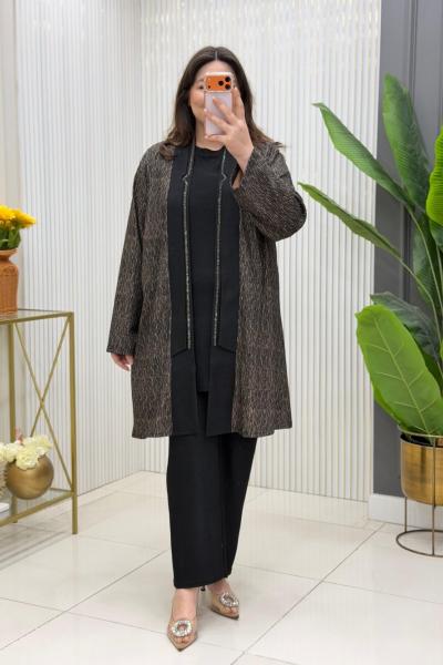 Alev 3lü Takım  Siyah