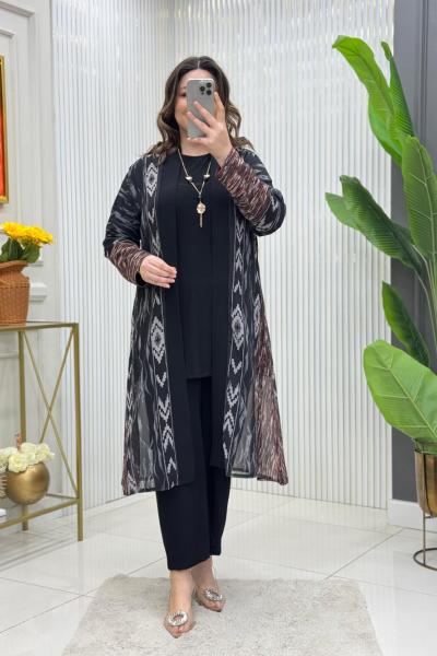 Amine 3lü Takım Siyah