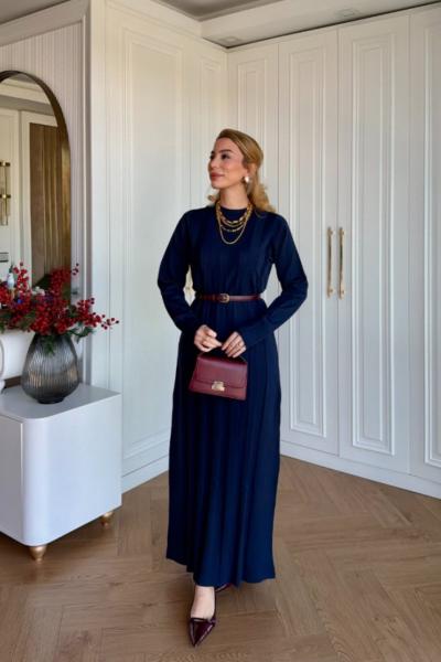 Arzu Triko Elbise  Lacivert