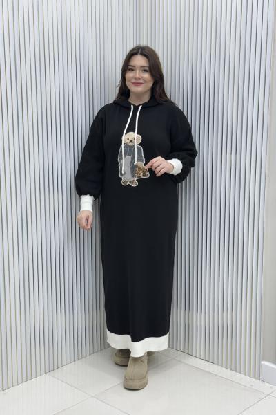 Ayıcık Triko Elbise Siyah