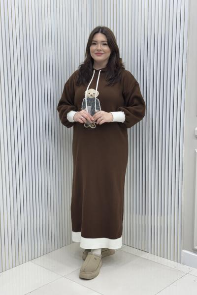 Ayıcık Triko Elbise Kahverengi