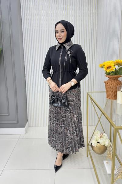 Bahar Etekli Takım Siyah