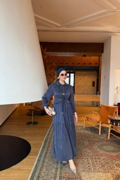 BERİVAN Elbise Lacivert