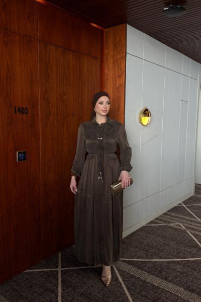 BERİVAN Elbise Acı Kahve