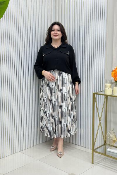 Cangül Etekli Takım Siyah