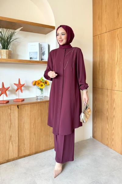 Ceyda Tunik Takım Bordo