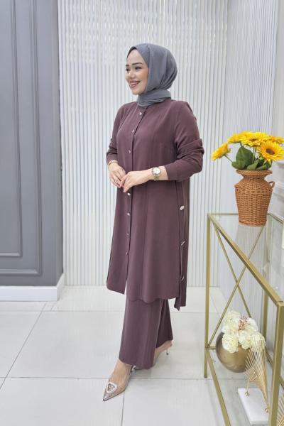 Dilber Tunik Takım Mürdüm