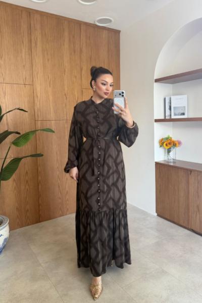 Eyşan Elbise Kahverengi