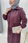 Fahriye Ceketli Elbise Bordo