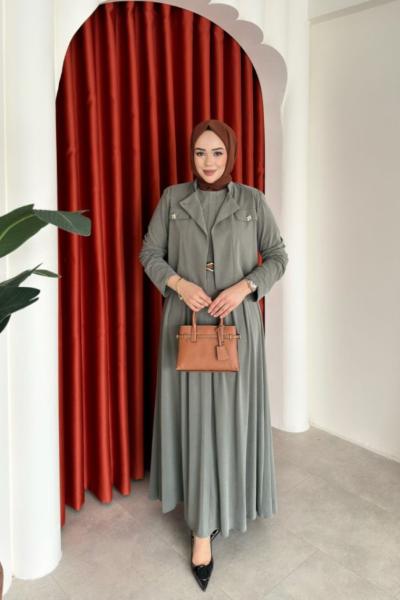 Gülsüm Elbise Haki