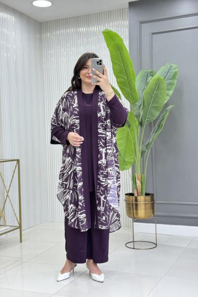 Hazan Üçlü Takım  Mor