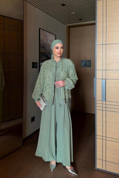 İlkay üçlü Takım Mint Yeşili