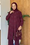 İlke Tunik Takım Bordo