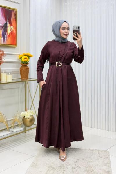 İpek Elbise  Bordo