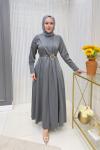 İpek Elbise  Gri