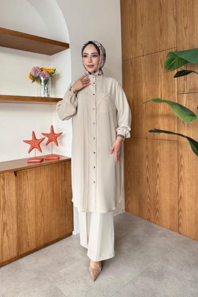Irmak Tunik Takım  Krem