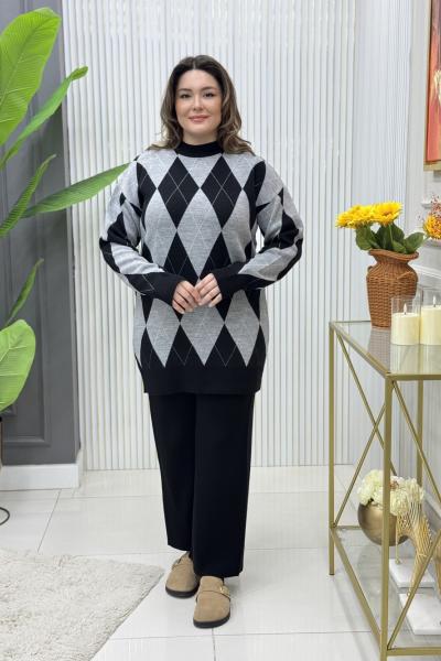 Kamelya Triko Takım Siyah