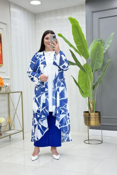 Kübra Üçlü Takım  Saks Mavisi