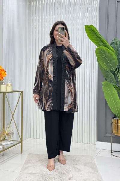 Melisa 3lü Takım  Siyah