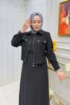 Meltem Ceketli Elbise Takım Siyah