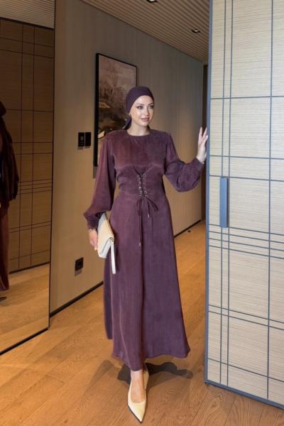 Meral elbise Bordo