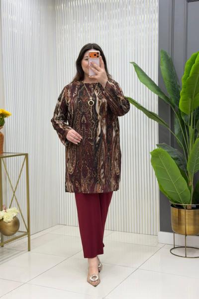 Nejla Tunik Takım  Bordo