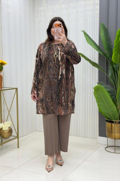 Nejla Tunik Takım  Vizon