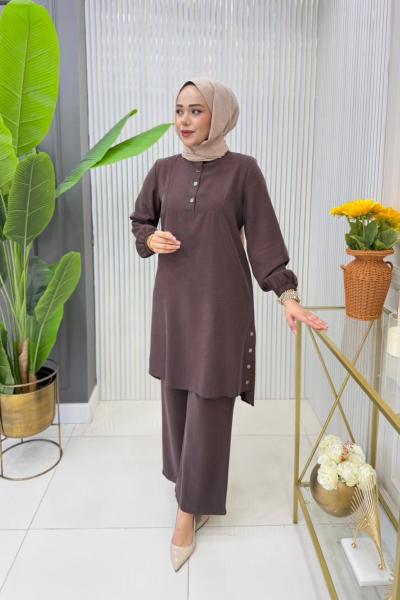 Nihan Tunik Takım Acı Kahve