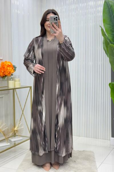 Nisa Elbise  Koyu Vizon