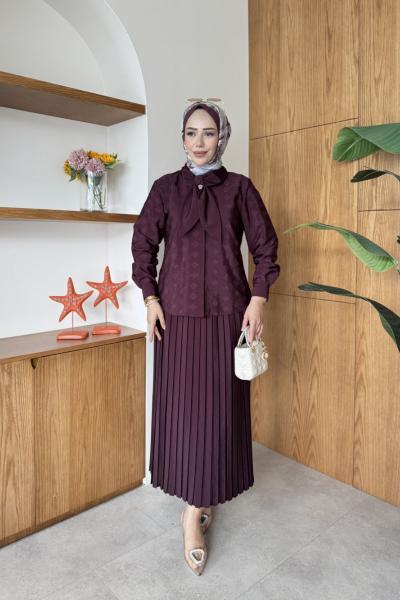 Özge etekli Takım Bordo