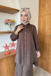 Pera Pantolonlu Takım Acı Kahve