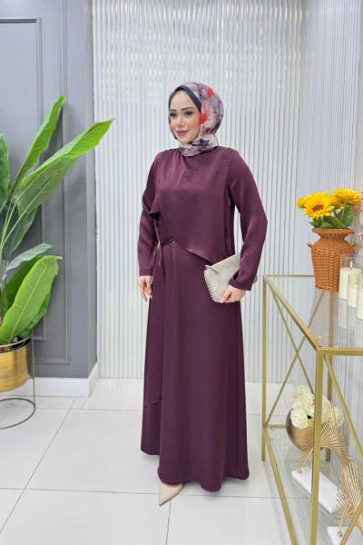 Saida Elbise Bordo