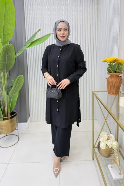 Sakine Tunik Takım Siyah