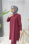Sakine Tunik Takım Bordo