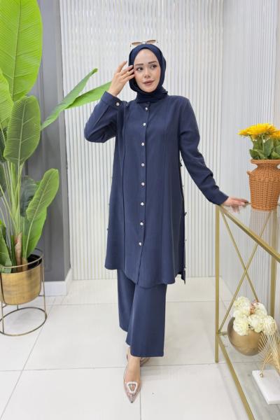 Sakine Tunik Takım Lacivert