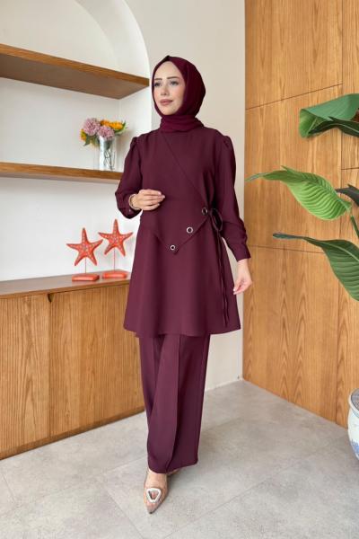 Selcan Tunik Takım Bordo