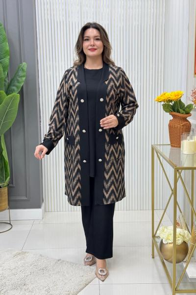 Selvi Üçlü Takım Siyah