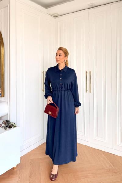 Sema Oys Elbise Lacivert