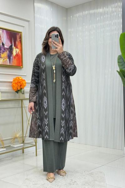 Senem Üçlü Takım  Haki