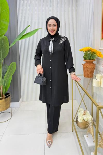 Sıdıka Tunik Takım Siyah