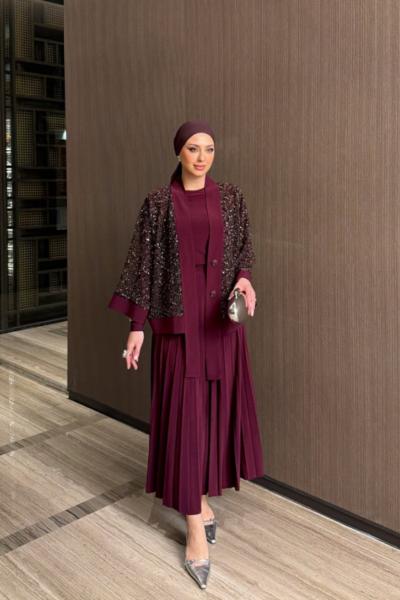 Sündüz Etekli Takım Mürdüm