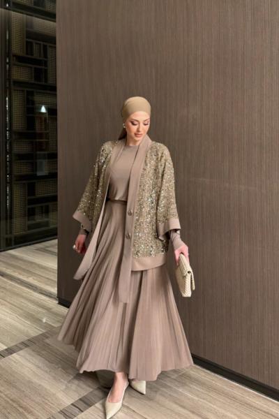 Sündüz Etekli Takım Vizon